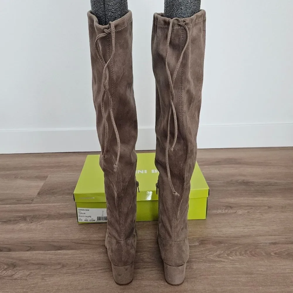 Gianni Bini Trillia Dusty Taupe Over-the-Knee Boots Size 7.5